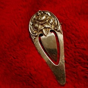 VINTAGE STERLING SILVER S. KIRK & SON FLORAL DESIGN BOOKMARK
